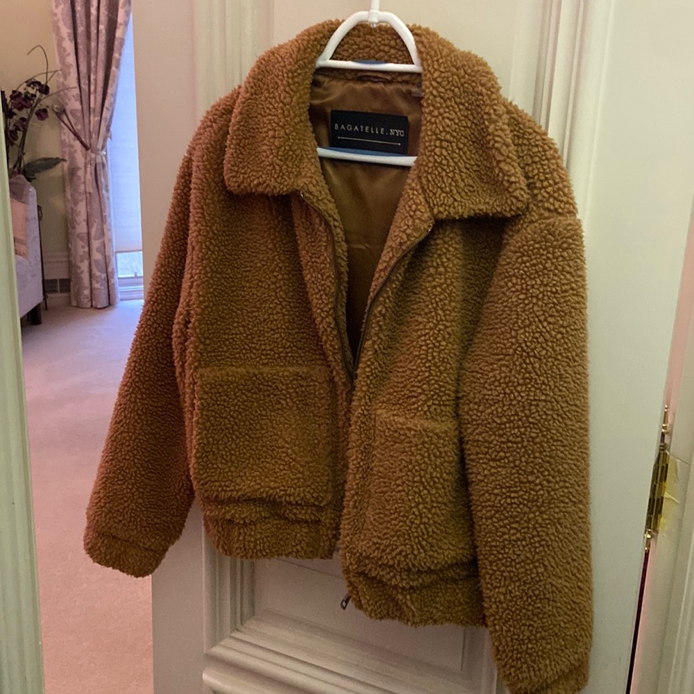 Bagatelle NYC Brown Faux Fur Fleece Coat